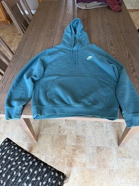 Nike Men's Teal Hooded Pullover Sweatshirt